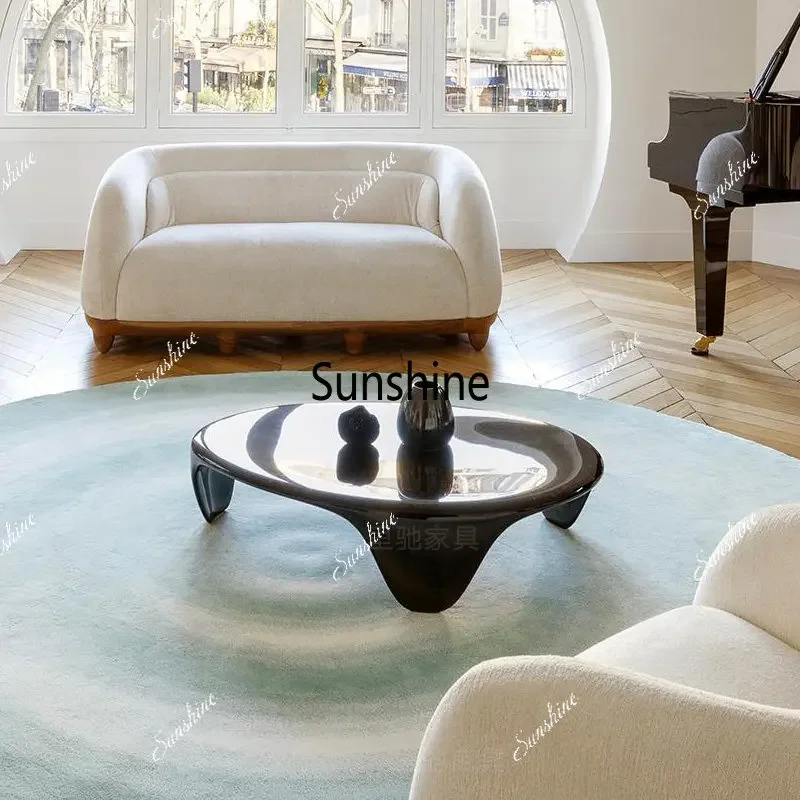 French oval high-end living room household solid fiberglass coffee table T*