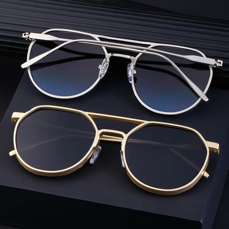 

Retro Classic Oval Sunglasses for Men - Metal Alloy Dual Bridge Design, UV400 Protection Driving Glasses Outdoor Cycling Shades