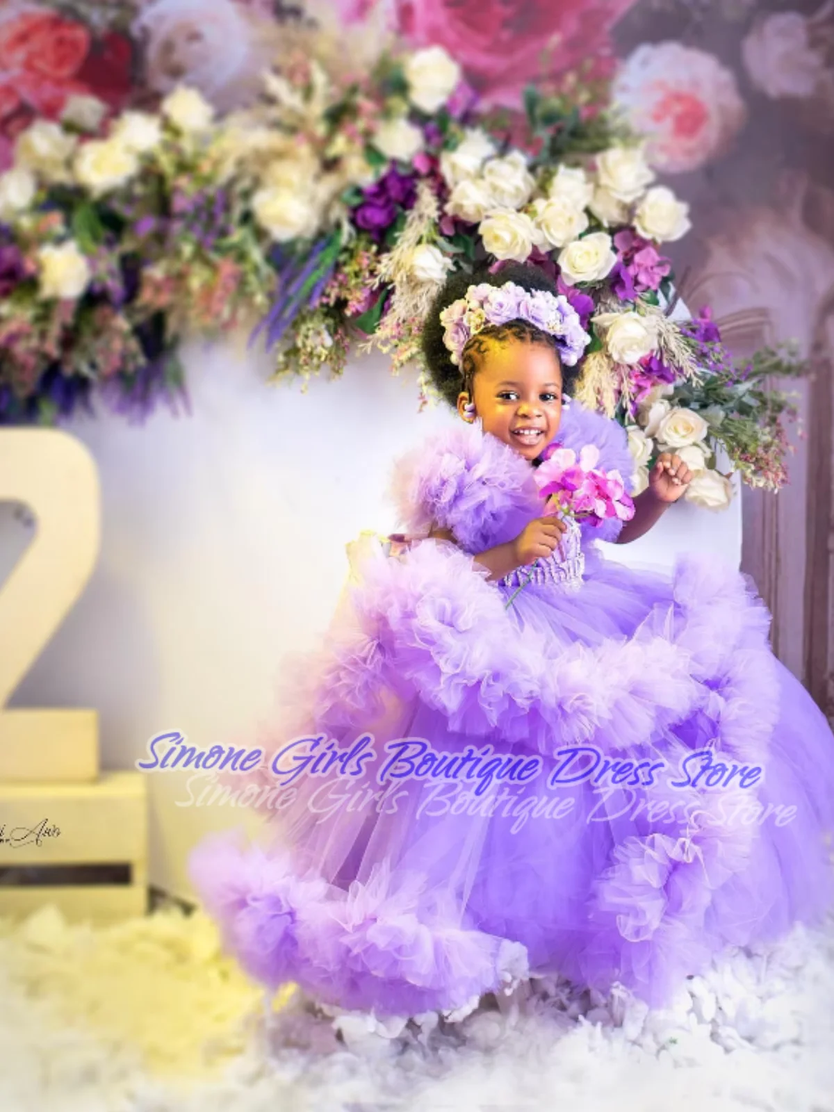 Rüschen rückenfreie Spitze Blumenmädchen Kleid elegante Kinder Party tragen Mädchen Kleid kleine Prinzessin Kleid Geburtstagsfeier