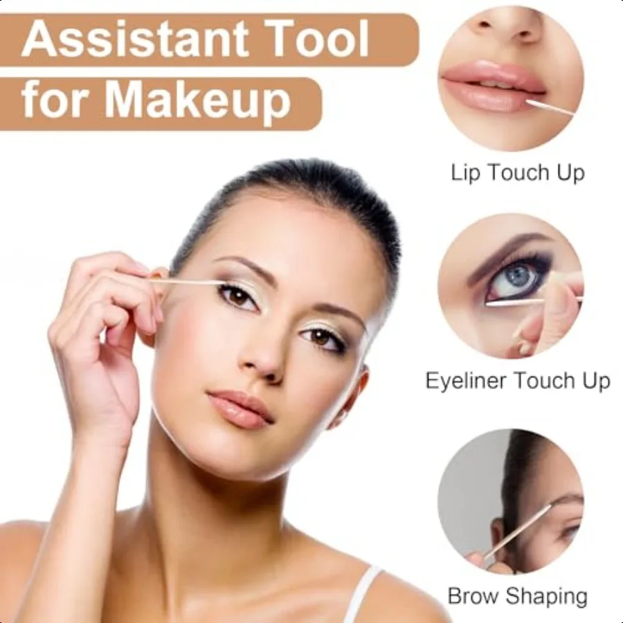 Tamponi di cotone a punta da 400 pezzi Tamponi di cotone Punte a punta Punte Q a punta Bastoncini di cotone per microblading Tamponi di cotone con punta di precisione per