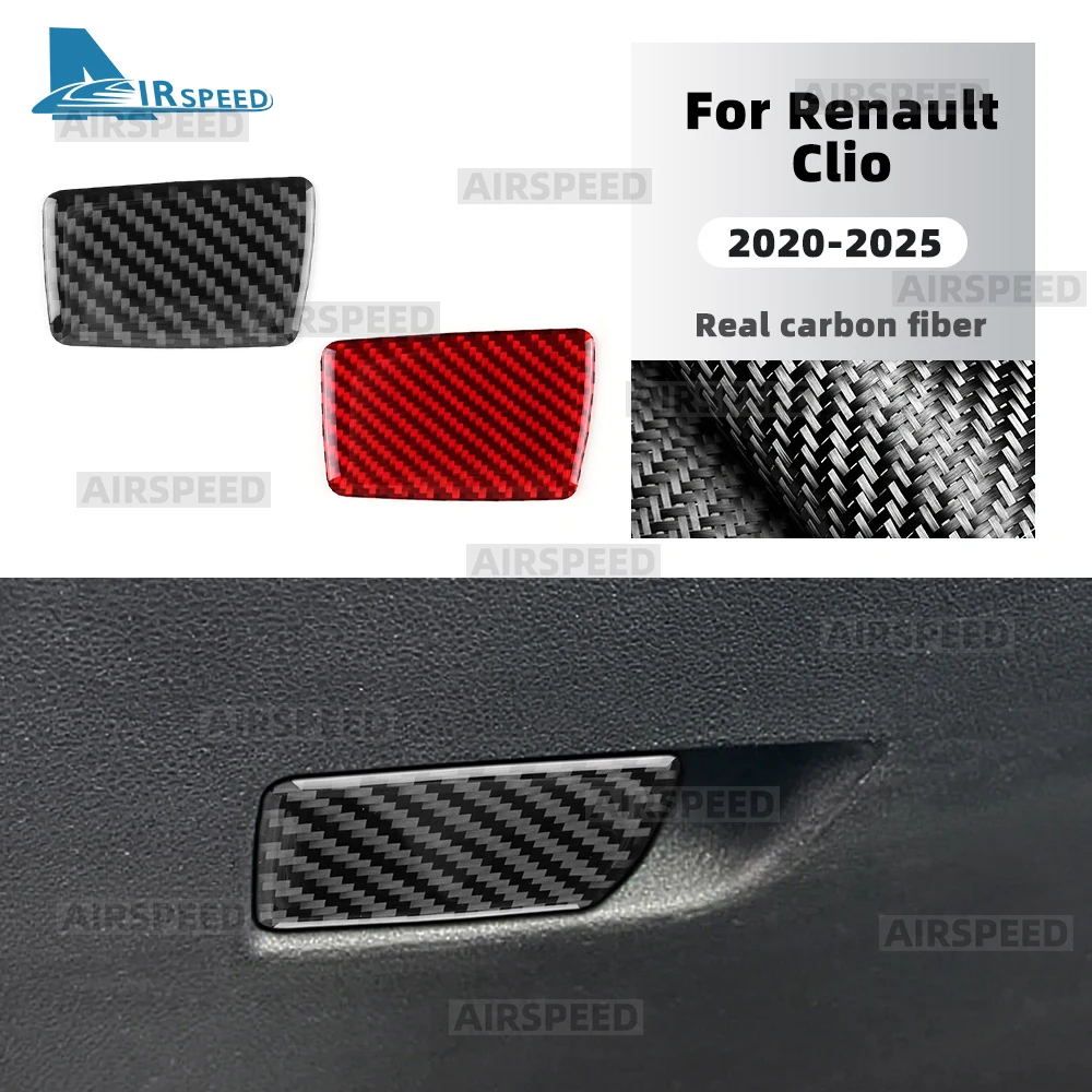 لرينو كليو 5 MK5 2020 2021 2022 2023 2024 2025 ريال لينة ألياف الكربون تقليم ملصق LHD RHD سيارة المشارك الطيار صندوق القفازات الداخلية