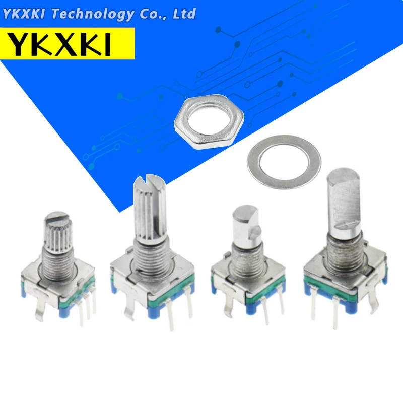 5PCS 5Pin Half / Plum axis rotary encoder handle length 15mm / 20mm code switch/ EC11/ digital potentiometer with switc