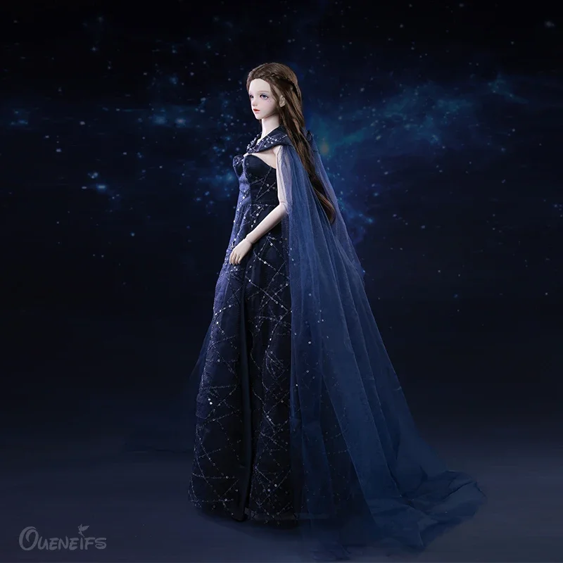 

Elina BJD Doll 1/3 Resin 63.5cm Beautiful Elegant Lady Blue glitter dress Full set B Art Toys Gift SD Dolls Shuga Fairy