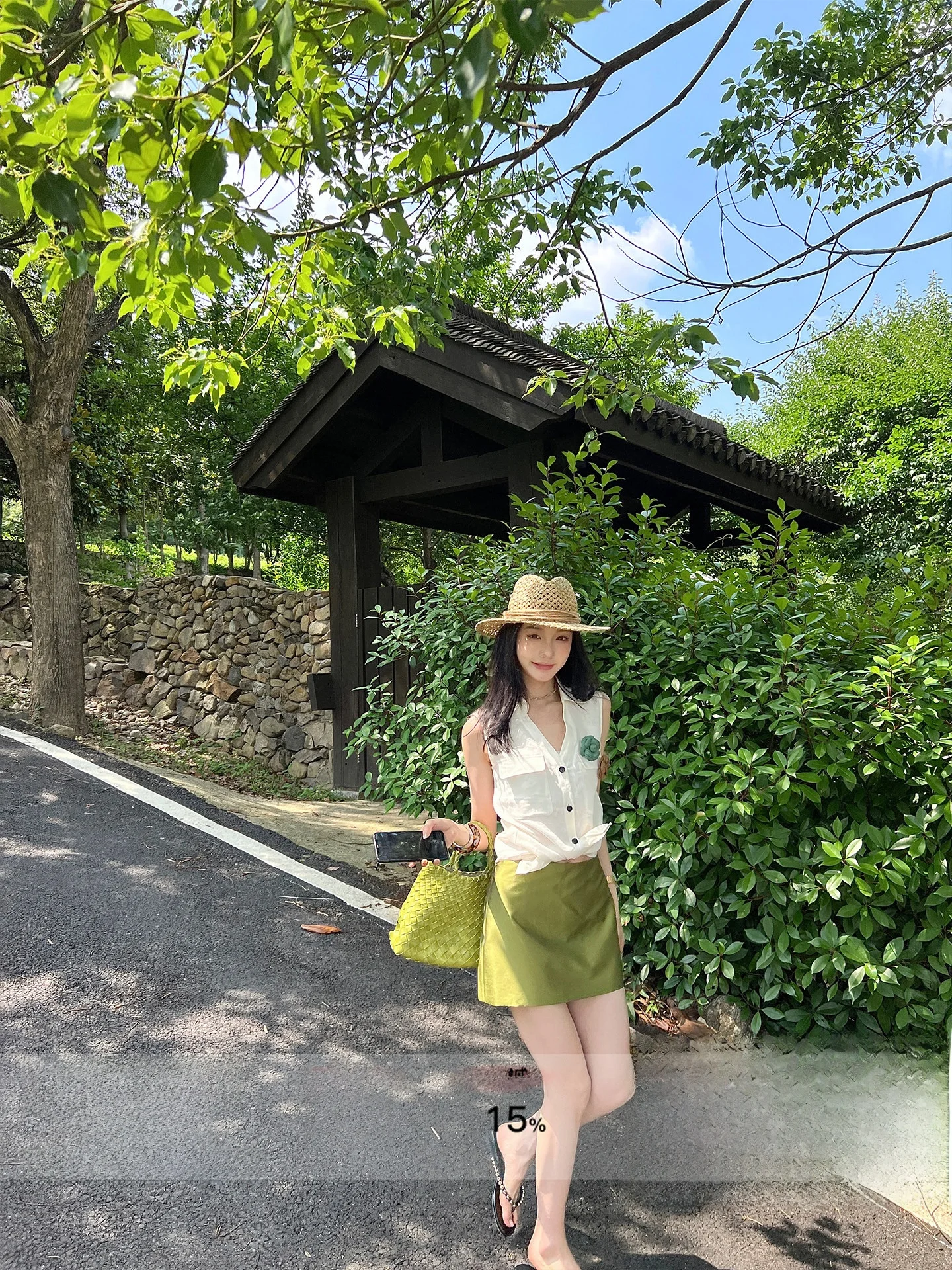 

Ouyang Retro Linen Sleeveless Shirt Women's Summer Design Sensation Small Audience Vintage Shirt Vest Top Breathable Thin Model