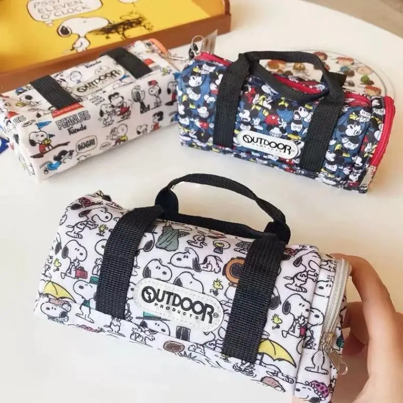 New Kawaii Snoopy Handbag Cosmetic Bag Pencil Case Stationery Storage Bag Travel Item Storage Bag Cartoon Printed Gift For Girls