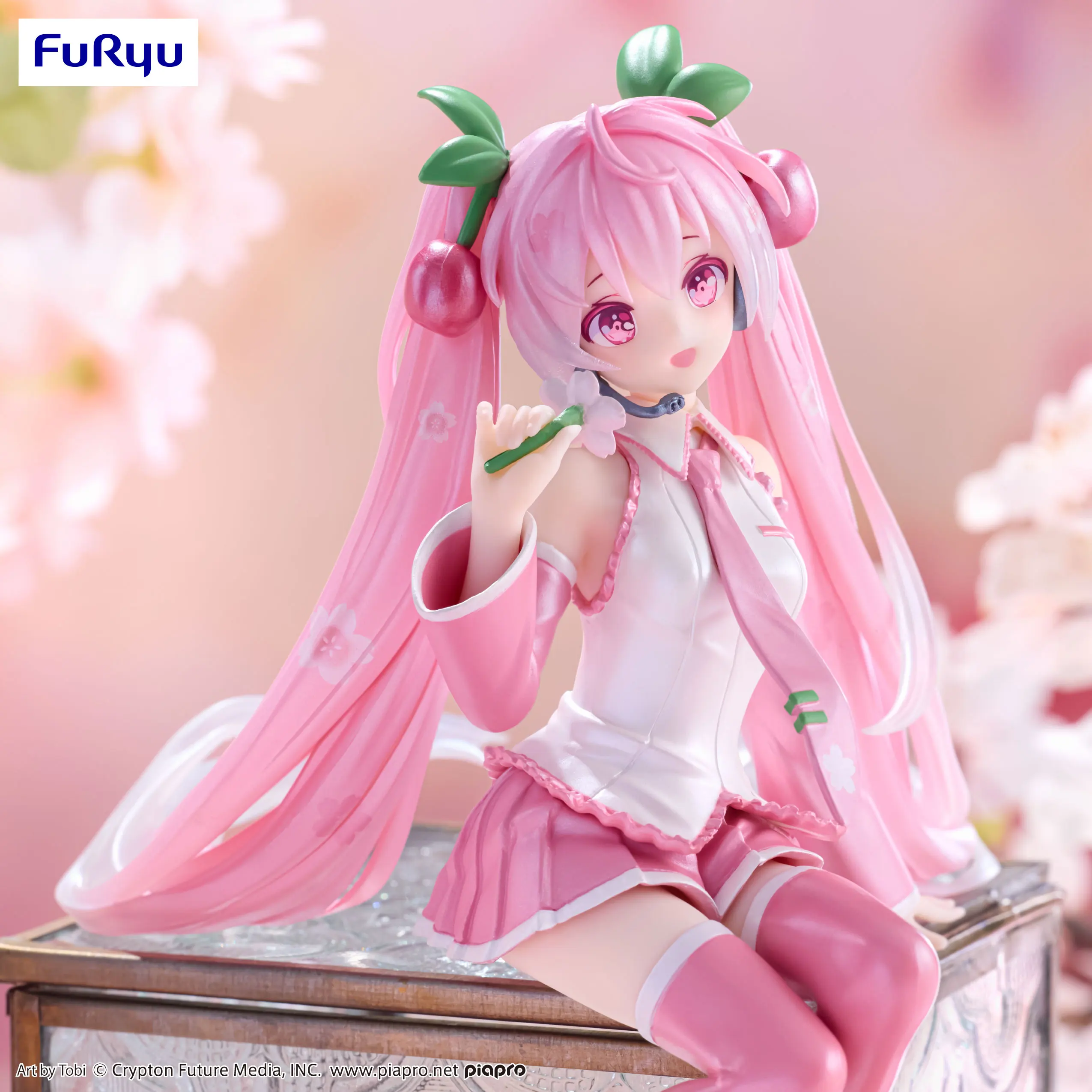 FuRyu Hatsune Miku Anime Miku Sakura Miku 2024 Pearl Color ver Noodle Stopper Figure Action Figures Model Figurine