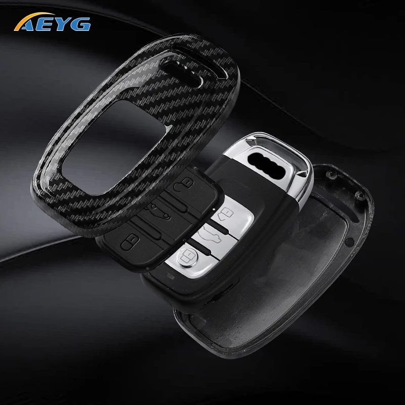 ABS Carbon Fiber Car Remote Key Case Cover Shell For Audi A1 A3 8V A4 B8 B9 A5 A6 C7 A7 A8 Q3 Q5 Q7 S4 S6 S7 S8 R8 Accessories - view 6