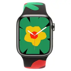 Black Unity For Apple Watch Straps 45mm 44mm Ultra2 49mm 42 41 40 38 Soft Silicone Watchbands Flower Of Unity For iWatch 7 8 9