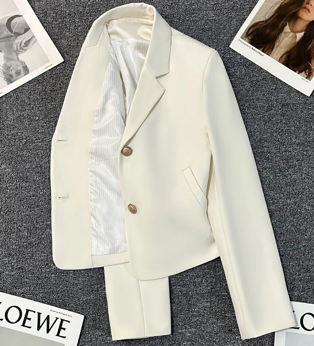 

Woman Jacket Luxury New Style Solid Color Long Sleeve Suit Jacket for Women's Office Ladies Button Up Turn Down Collar Coats