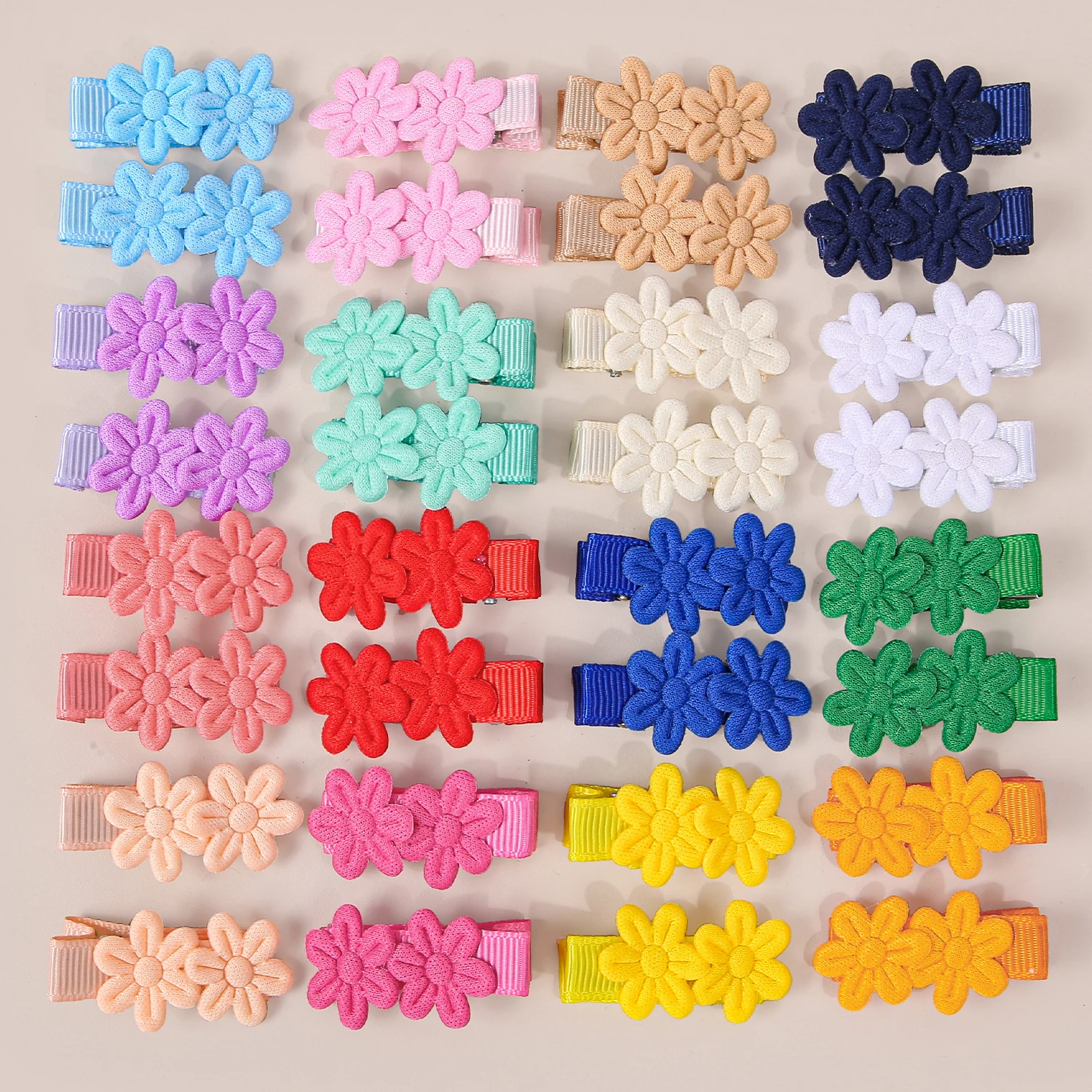 

24pcs Little Flower Solid Color Hair Clips For Girls Cute Daily Fashion Barrettes For Children Kids Women Hair Accessories