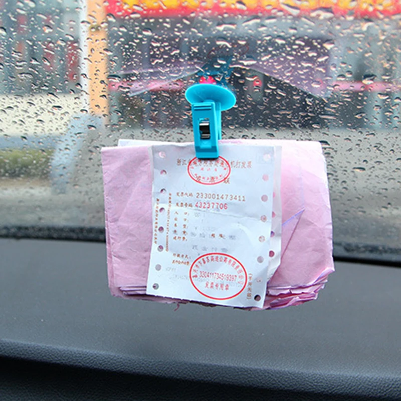 2/4Pcs Suction Cup Clip Car Interior Window Clip Removeable Bill Card Clamp Holder Ticket Fastener Clip Car Interior Accessories