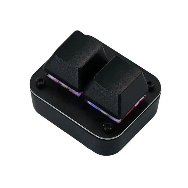 A29F-Mini Keyboard 2 Keys USB Switch Ergonomic Backlit Keyboard Gaming Office Media, Programmable, Injection Molded Keycap