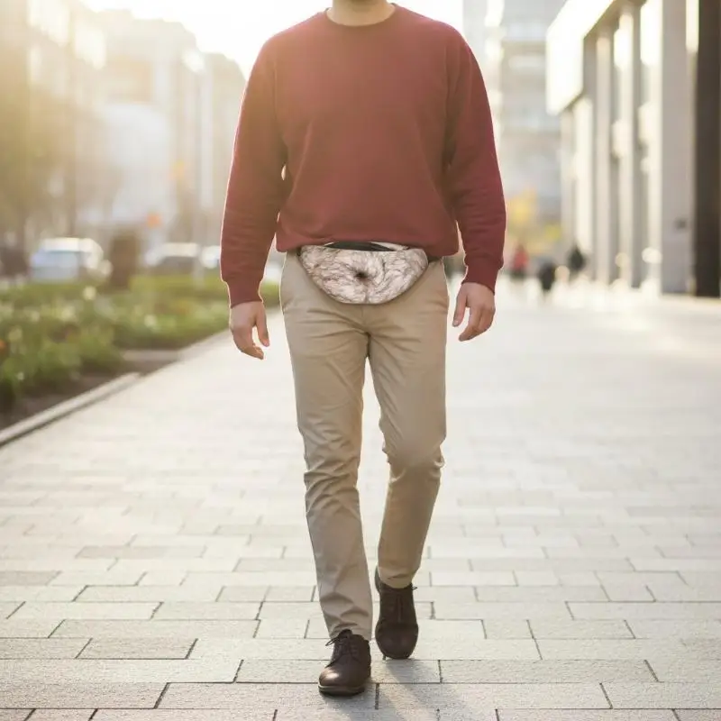 Trendy Flesh Color Creative Pack Beer Fat Belly Bum Pouch Waist Bag Funny Money Belt Bag Travel Shoulder Bags