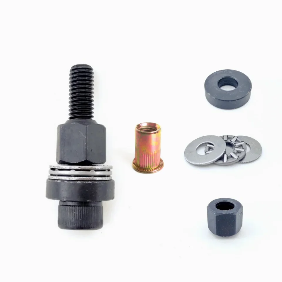 Hand Rivet Nut Tool with 10 Rivnuts, Manual Threaded Insert Setting Tool, Portable Riveting Hand Tool Kit