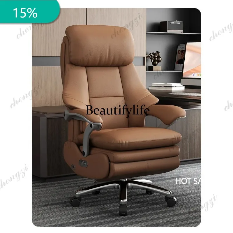 

M182 Electric Executive Office Chair - Genuine Leather Reclining Desk Chair with Luxurious Design for Home Business Furniture