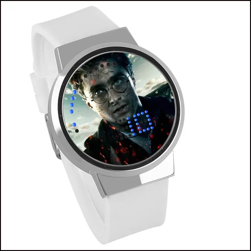 hot Harriese Magician Boy Electronic Watch Magic Stick Deathly Hallows Potter Gryffindor Waterproof Touch LED Watch Gift