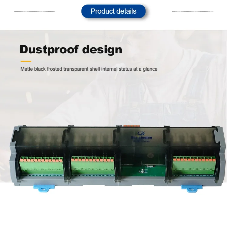 Huaqingjun 12-Channel RS485 Relay Module Modbus RTU Remote Control 12DO Relays Board for Greenhouse Automation