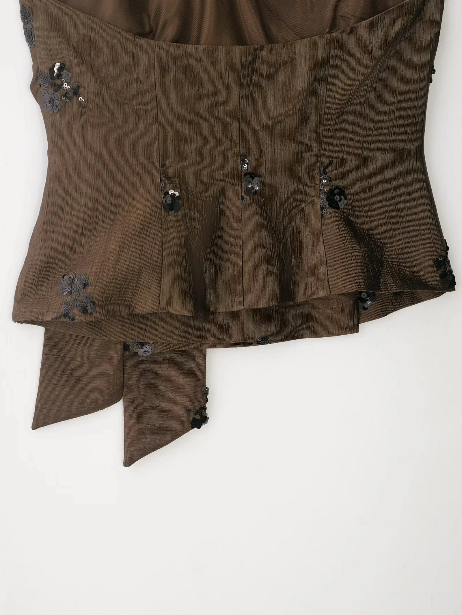 KONDALA Vintage Sexy Chic Damen-Hosenanzug Rückenfreies Pailletten-Neckholder-Top Lange Weite Hose Mode 2026 Frühling Sommer Strandanzug – Detail 5
