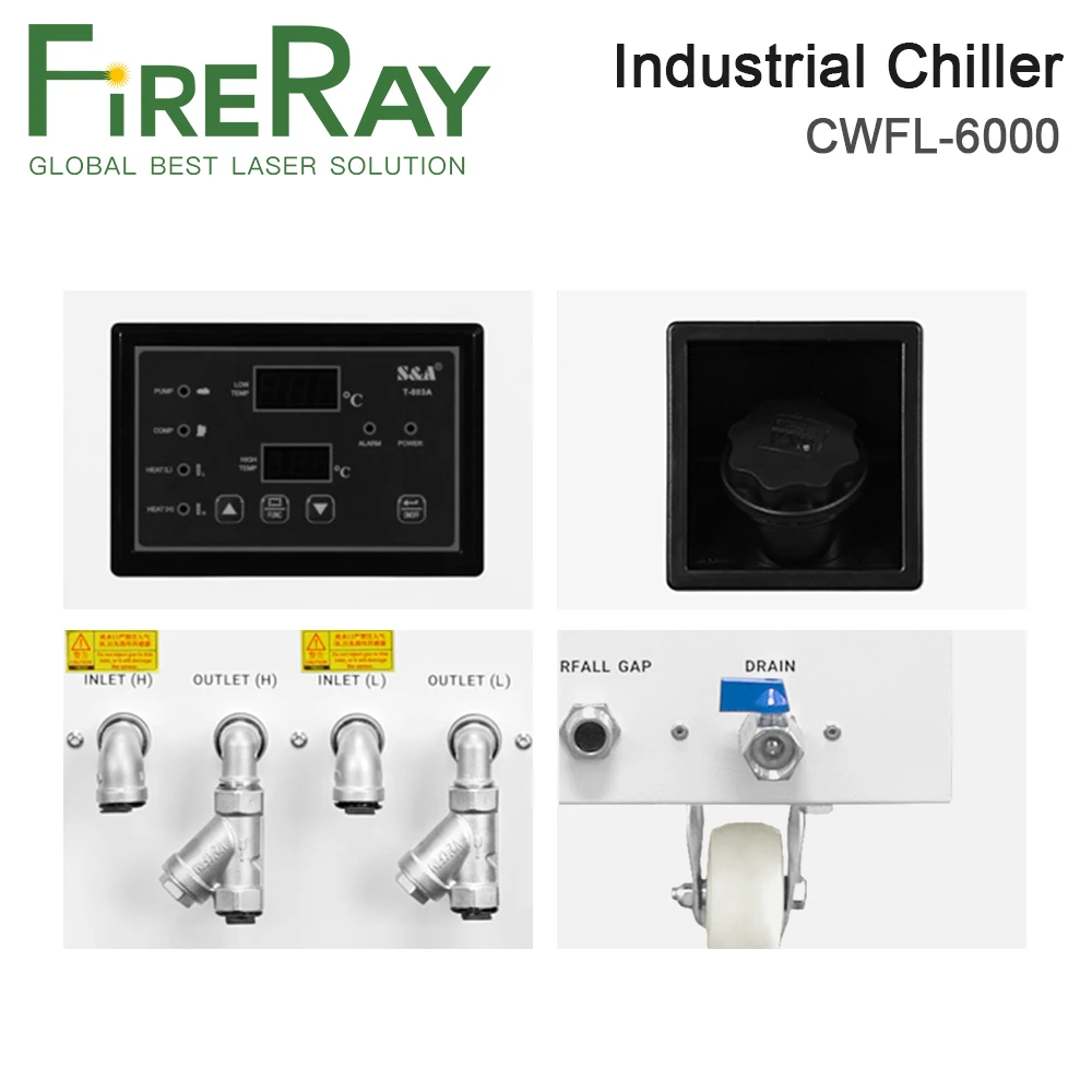FireRay S&A CWFL-6000EN & CWFL-6000FN Industrial Water Chillers 380V 50Hz 60Hz for For 6000W Fiber Laser Cutting Machine
