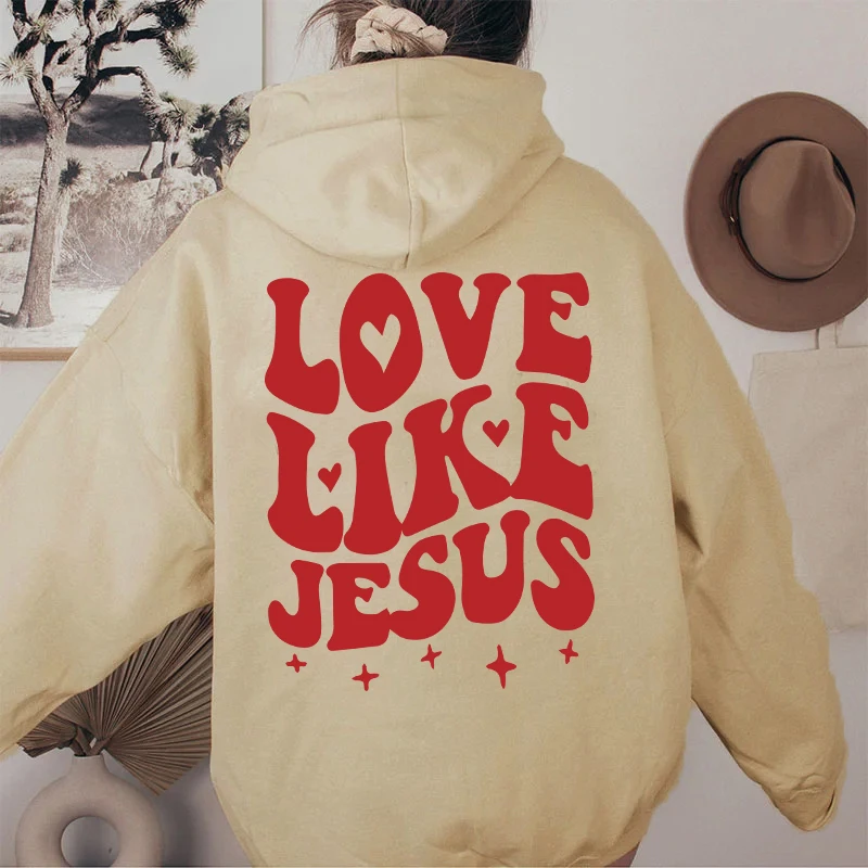 Jesus Loves  JESUS  Pullover Hoodies Women's Hoodie Autumn Winter Men Streetwear Sweatshirt Unisex Hooded Tops Hooded Clothes