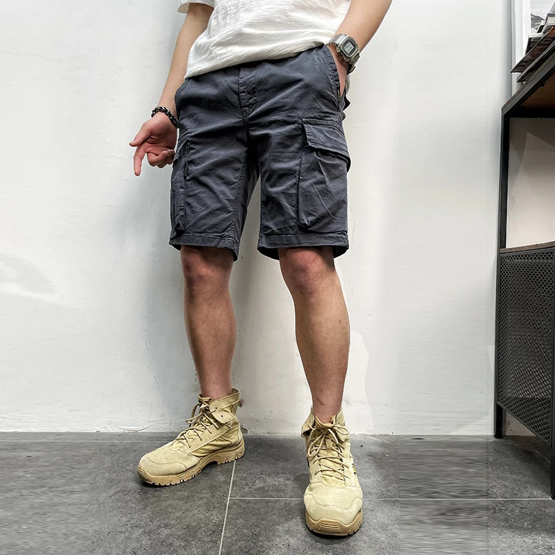 Men Summer Brand New Vintage Classic Soft Cotton Casual Pockets Cargo Shorts Men Outwear Fashion Twill Soft Shorts Men Plus Size