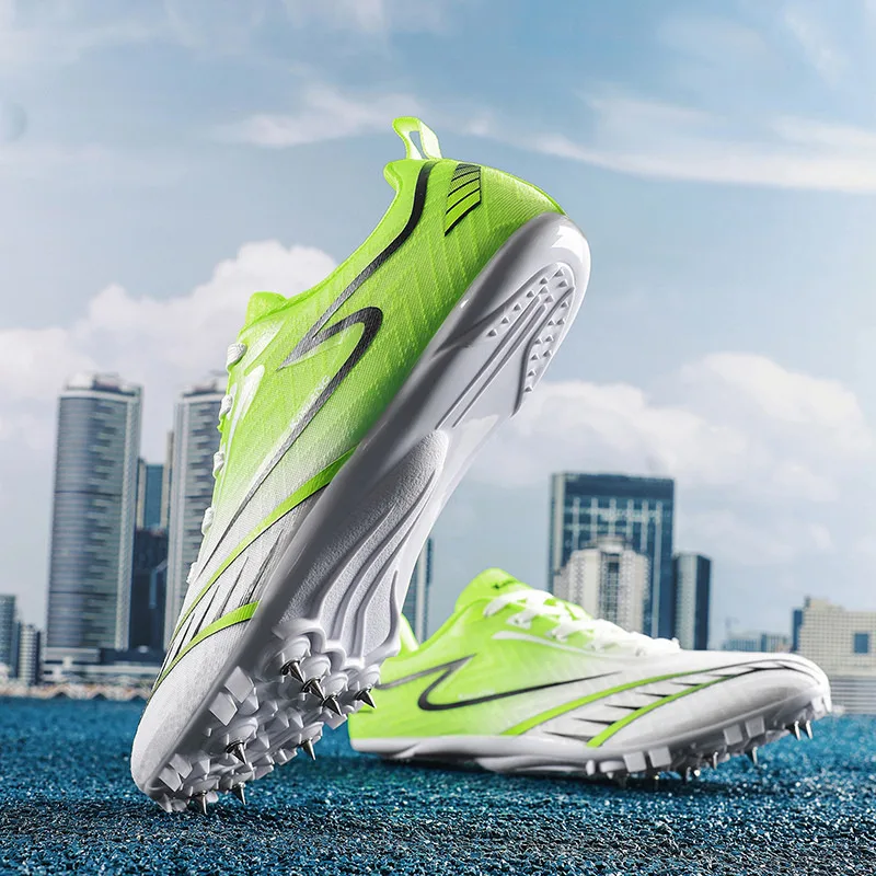 

Hot Sale Fashion Track Running Shoes Trainers for Man Professional Speed Athletics Sneaker Unisex Lightweight Sprint Shoes Men