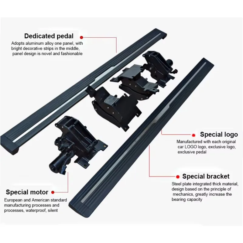 Liush Auto Aluminum Alloy Electric Anti-pinch Side Step with Screw Fixing Full Set for 2018  Sprinter Waterproof
