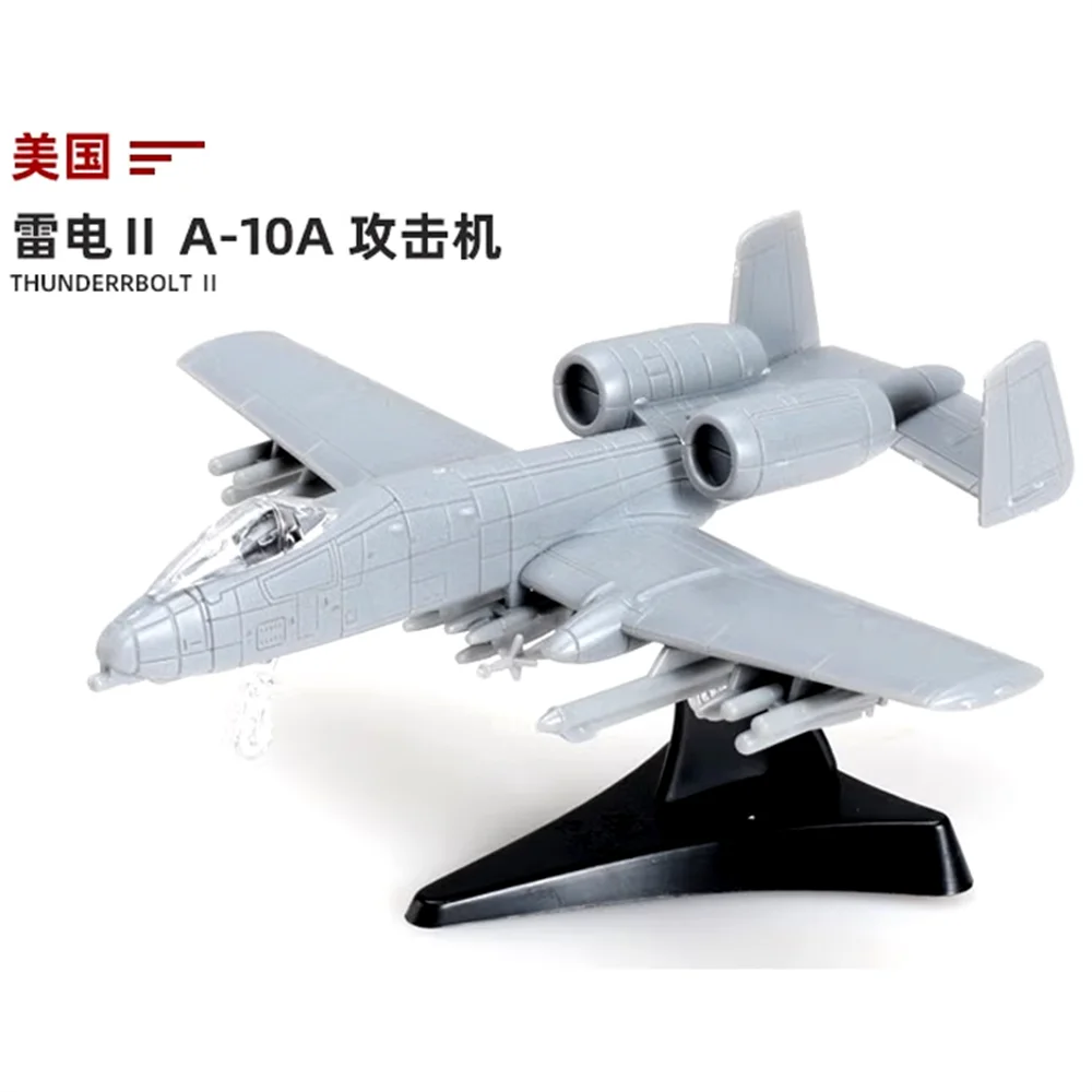 Mini Puzzle Building Toys 1/144 Scale US A-10 Attack Aircraft Fighter Assembly Airplane Plastic Military Model Collection Gift