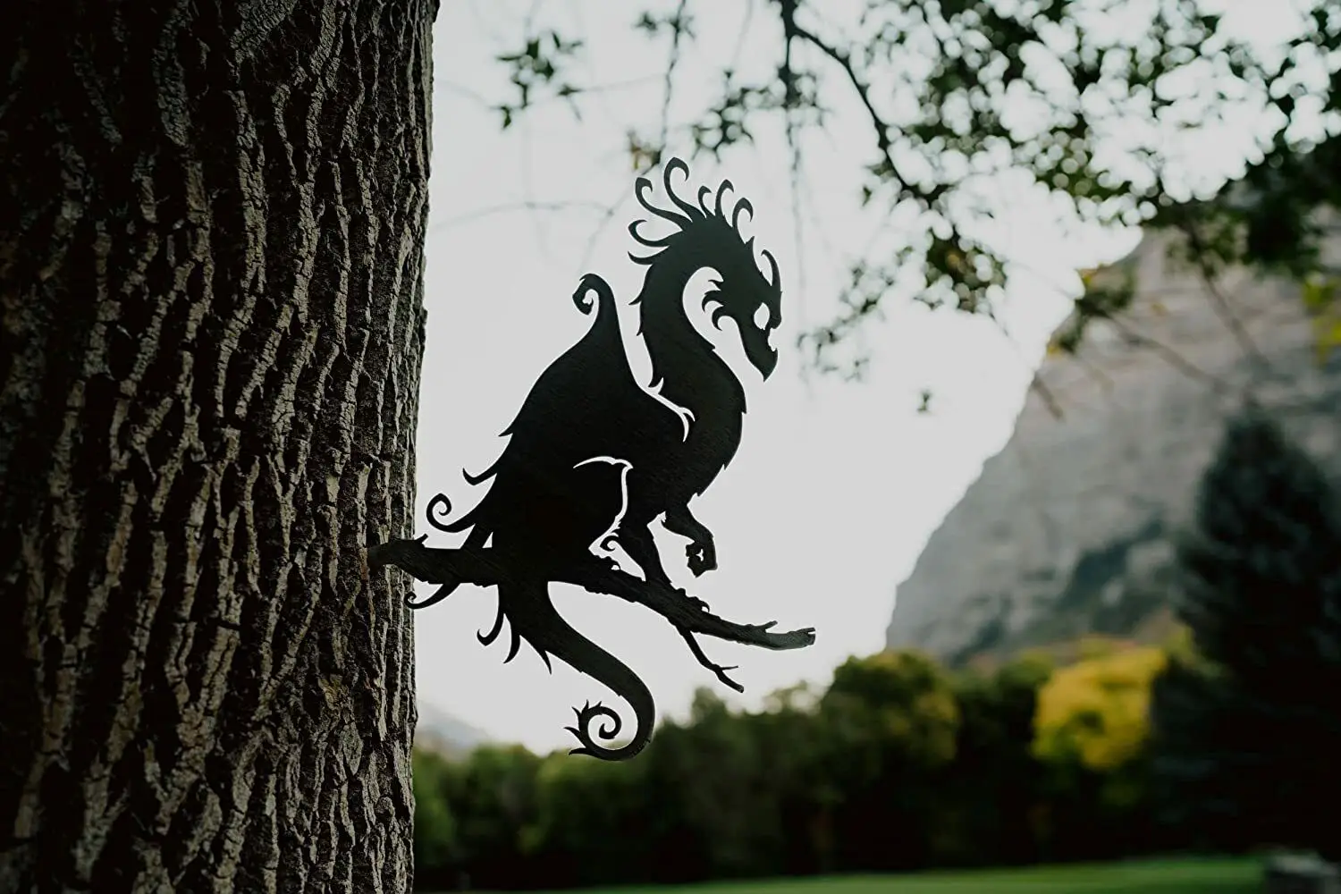 

Дракон, сказочное украшение, благословение, тотем, художественная наклейка для сада, заднего двора, силуэт дерева, гостиная/домашнее украшение