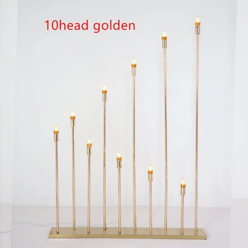 

Multi Head Golden Wedding Decor Road Guide Reed Light Acrylic Transparent Candlestick Home Party Table Centerpiece Decor