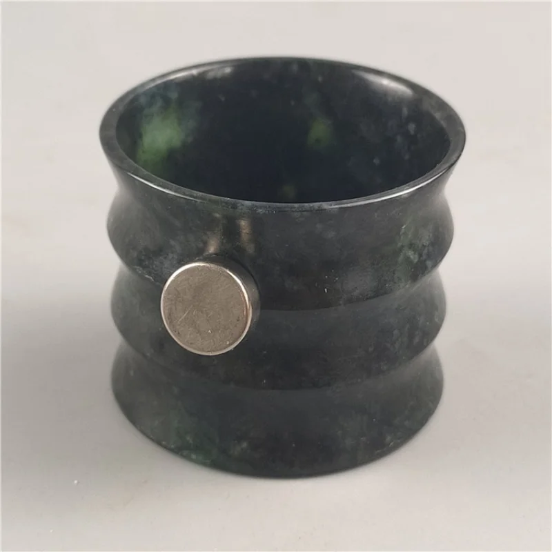 Natural Medicine King Stone Serpentine Stone Bamboo Joint Cup with Magnetic Wine Cup Tea Cup