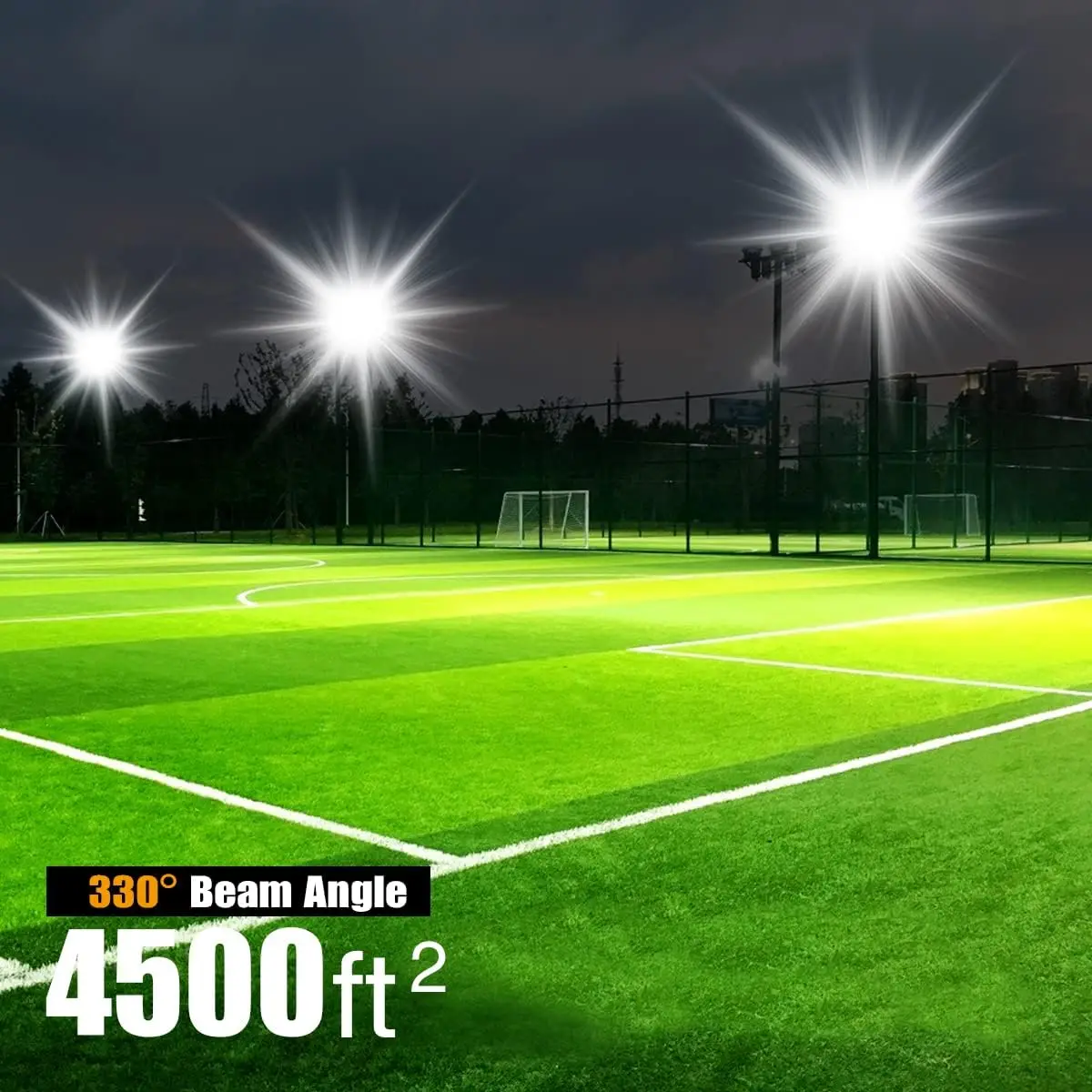 STASUN LED Flood Light Outdoor, 450W 40500lm Outdoor Lighting with 330° Wider Lighting Angle, 5000K, 3 Adjustable Heads, IP66