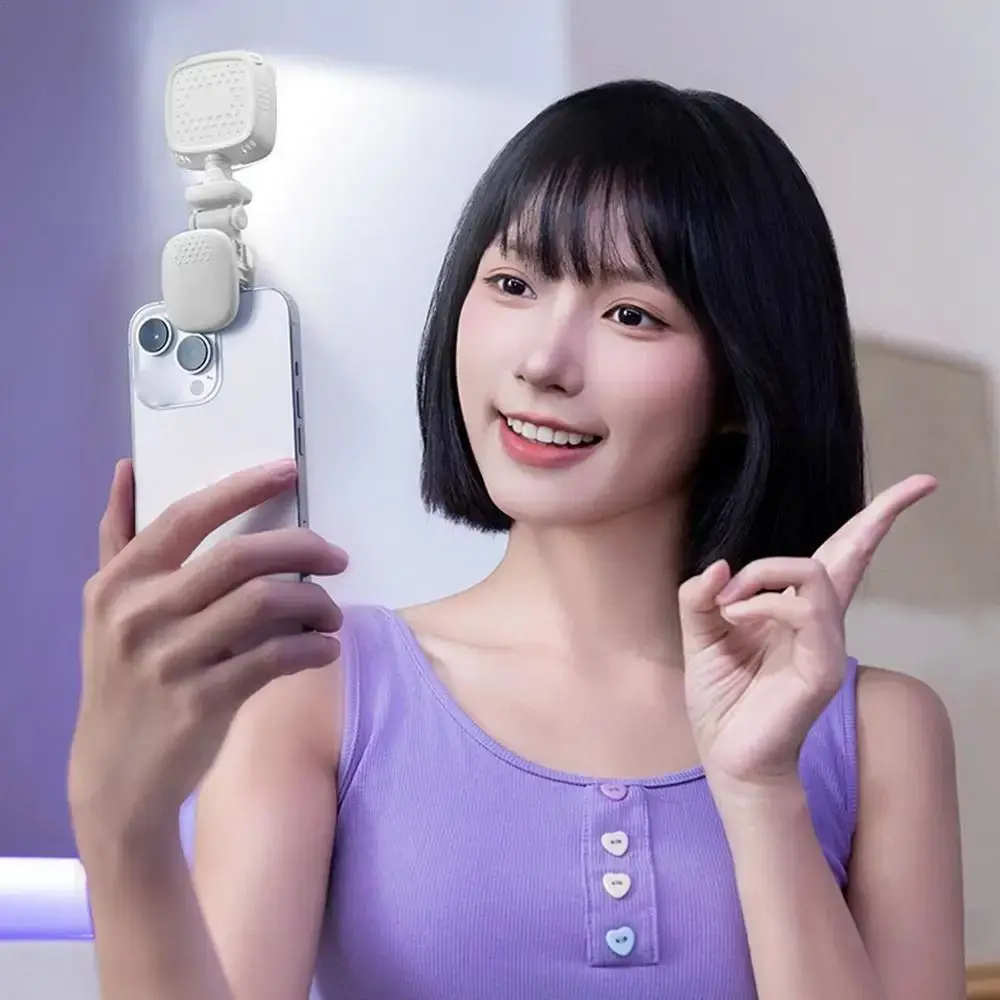 Clip on Portable LED Selfie Light Adjustable Brightness Removable Camera Fill Lamp 3 Color Light Soft Light Mini LED Flashes