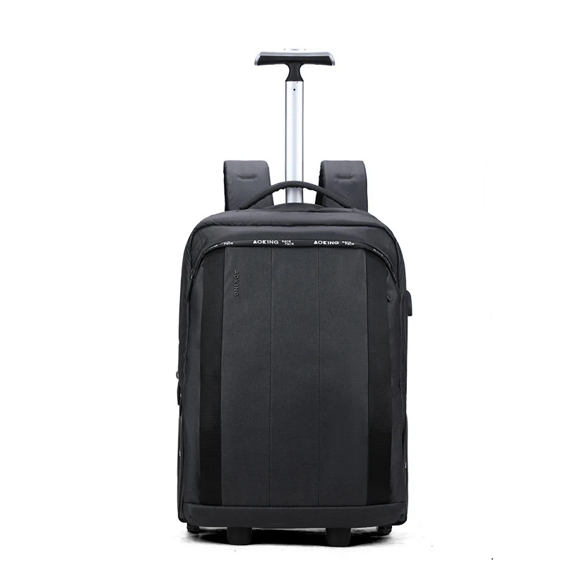 Men Travel Trolley Backpack Rolling Luggage Backpack Trolley Bag with wheels Business Wheeled Backpack Cabin Carry on Luggage