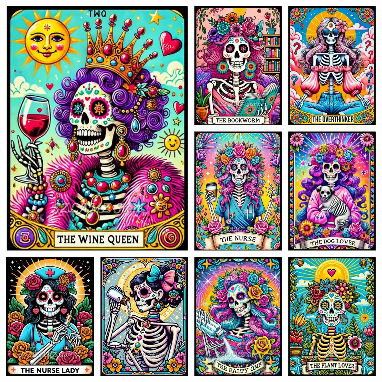 Mode Tarot Kunst 5D Diamant Malerei Kits Erwachsene Schädel Frauen Diamant Mosaik Stickerei DIY Strass Hause Dekoration Neue Serie