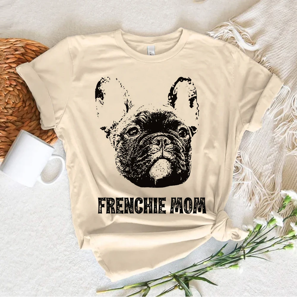 

French Bulldog t-shirts women Y2K comic t-shirts female designer clothing