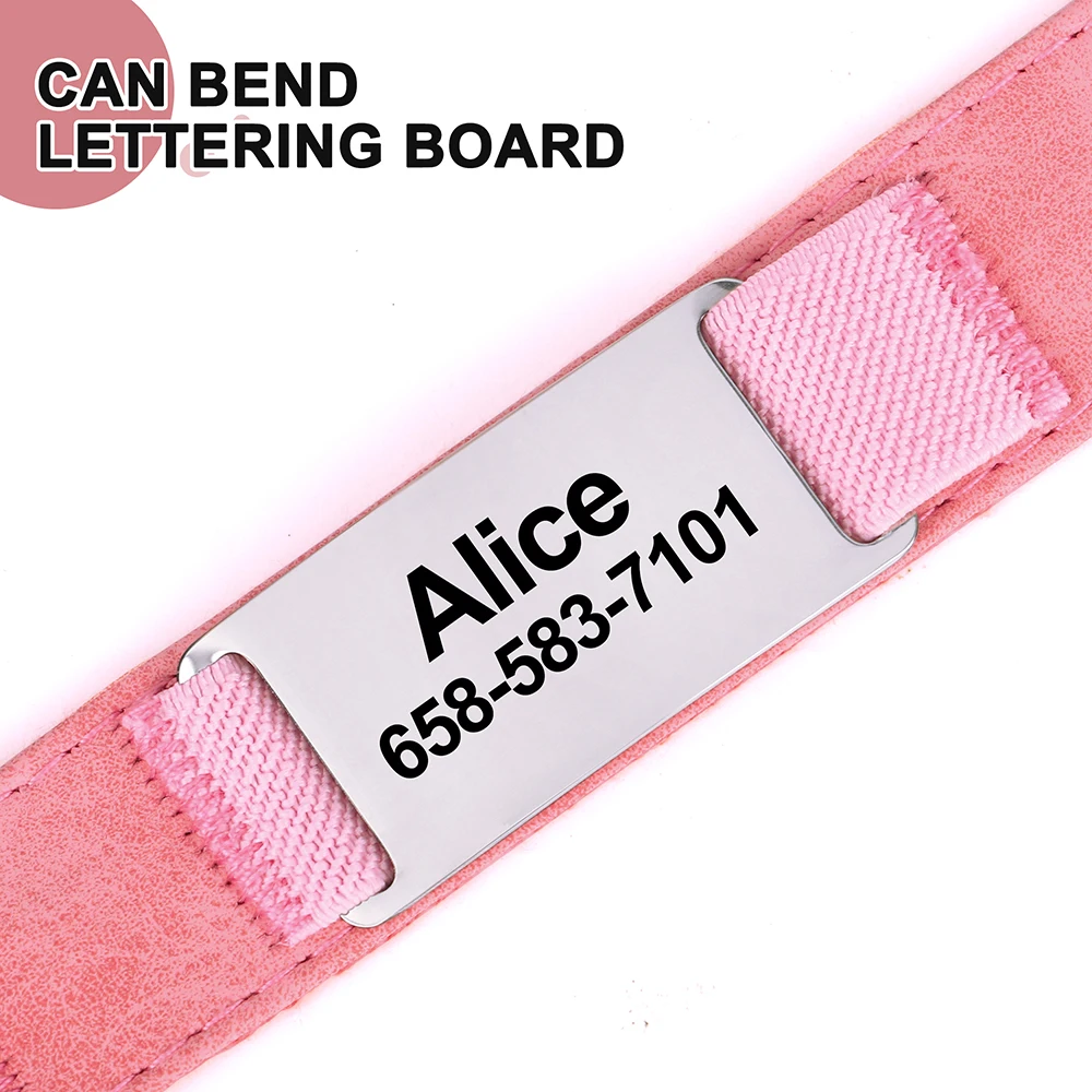 Custom Nylon Dog Collar Personalized Pet Name Anti-lost Collars With Free Engraved Namelplate for Small Medium Dogs Bulldog Pug