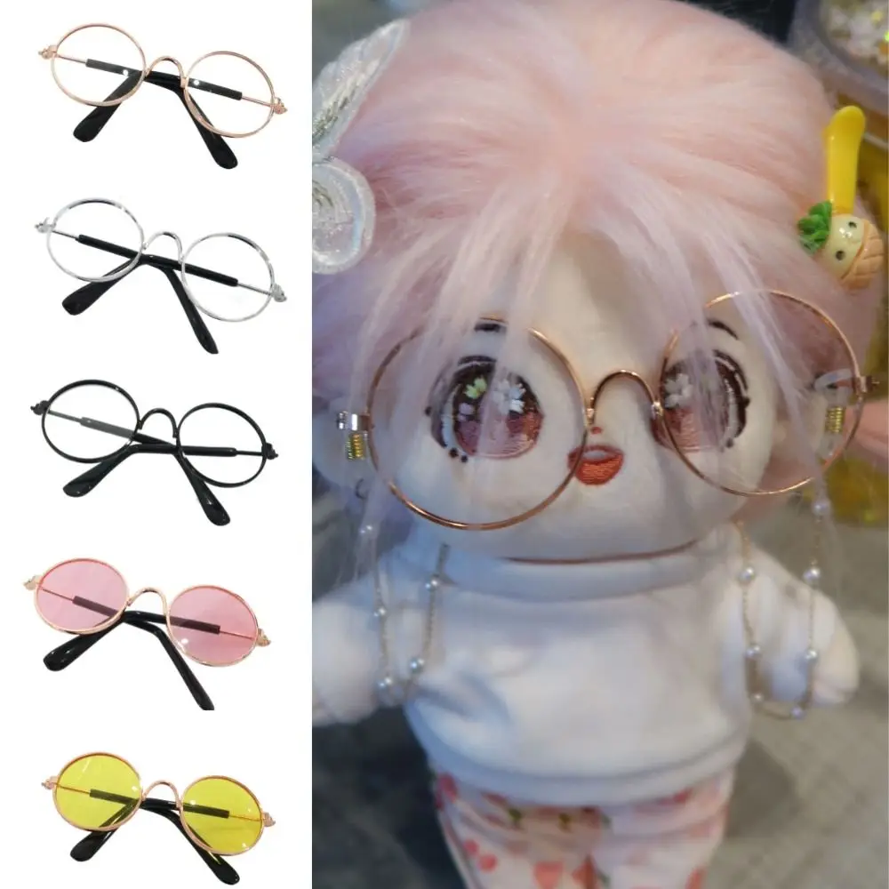 10CM Round Frame metal Doll Glasses or 20cm Cotton Doll Toy Decorative Glasses Miniature Eyeglasses Idol Dolls Accessories