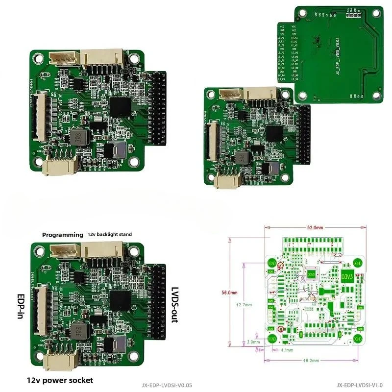 EDP to LVDS converter, used to convert the signal transmitted by the EDP controller into an LVDS screen signal, the