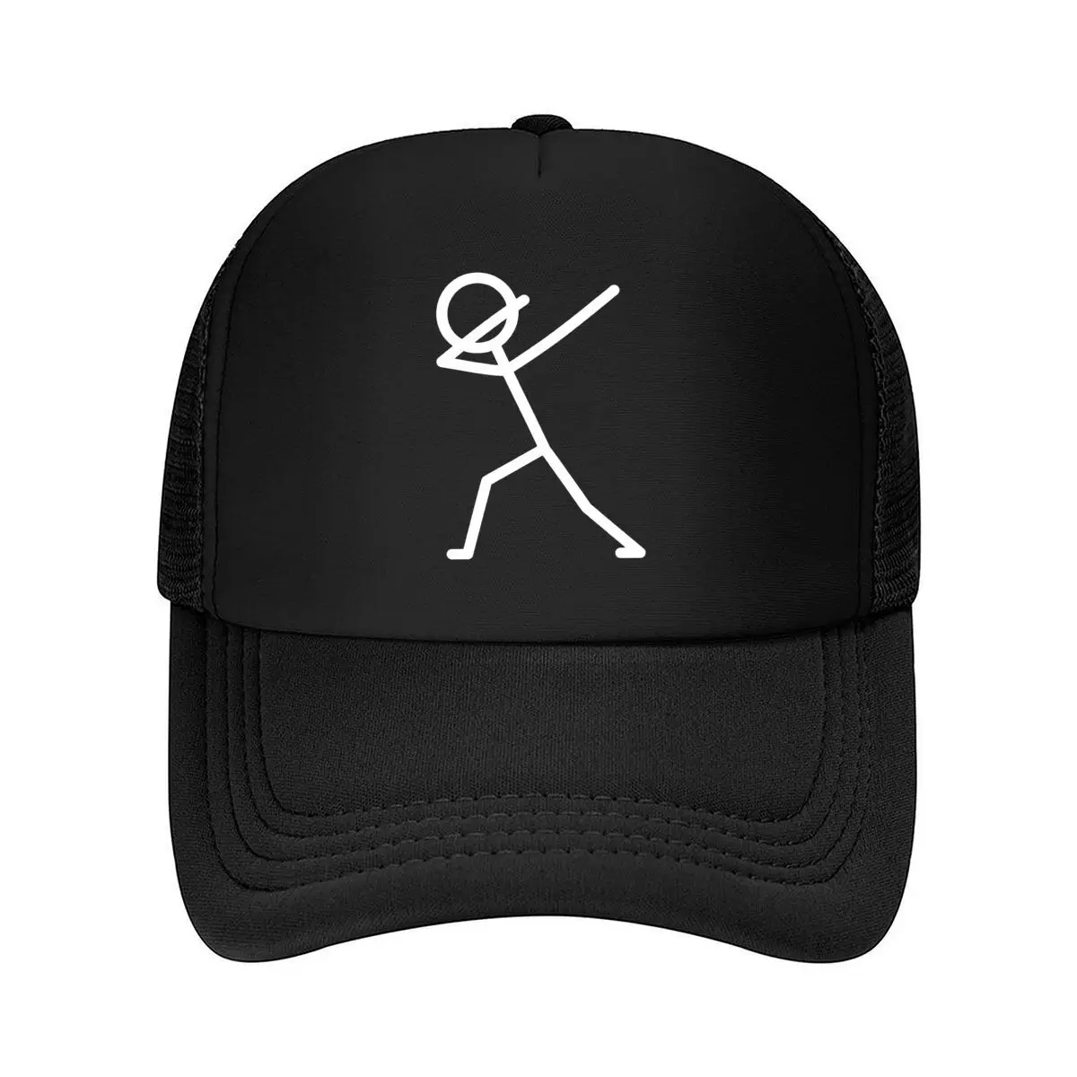 Minimalist Stick Figure Funny Pose Graphic Mesh Baseball Cap Hip Hop