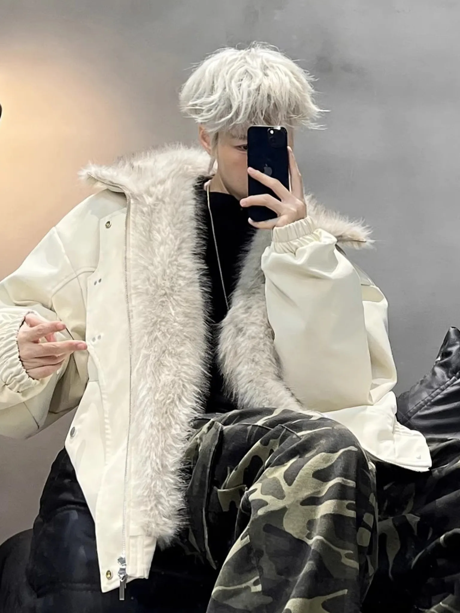 

Мужское зимнее теплое хлопковое пальто с воротником-стойкой Thiened, эксклюзивное молодежное повседневное длинное пальто све