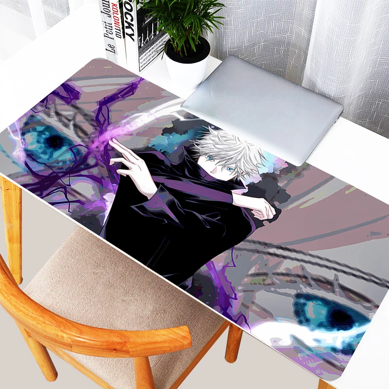 Mouse Pad Laptop Purple Japan Anime Gojo Mousepad XXL Non Slip Keyboard Rug PC J-jujutsu K-kaisen Extended Desk Mat For Boy Gift