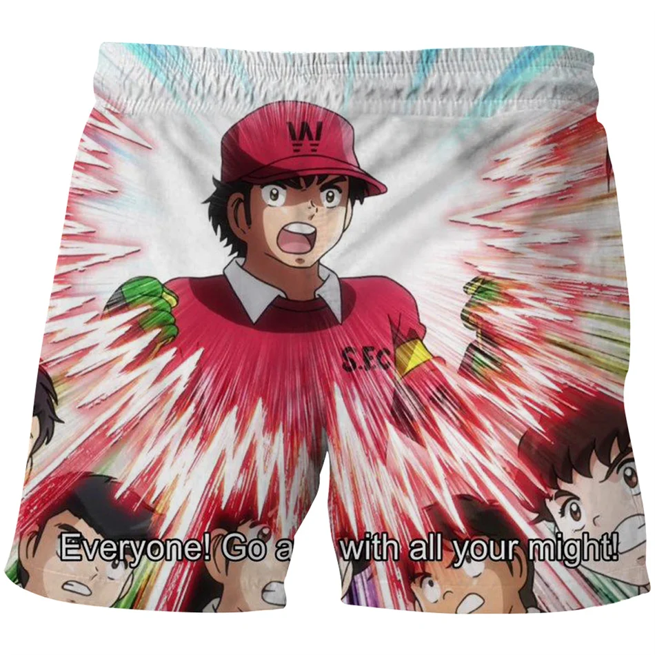 Beach Shorts Japanese Anime Captain Tsubasa 3D Print kids Casual Beach Shorts Fashion Streetwear Short Pants Trousers Clothing image 2