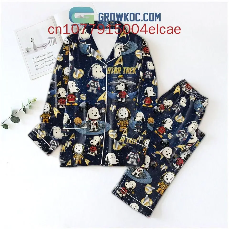 2024 New Snoopy Pajama Set 3D Printed Casual Men's and Women's Long Sleeve Shirt Pajama Set