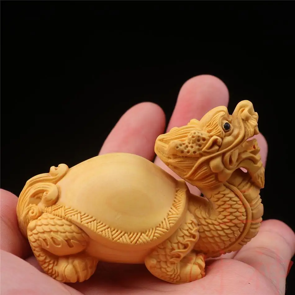 

Boxwood Carving Crafts Make Money Nafu Dragon Turtle Men's Carry-on Play Car Ornaments Wen Play Handheld Pieces Home Decorations