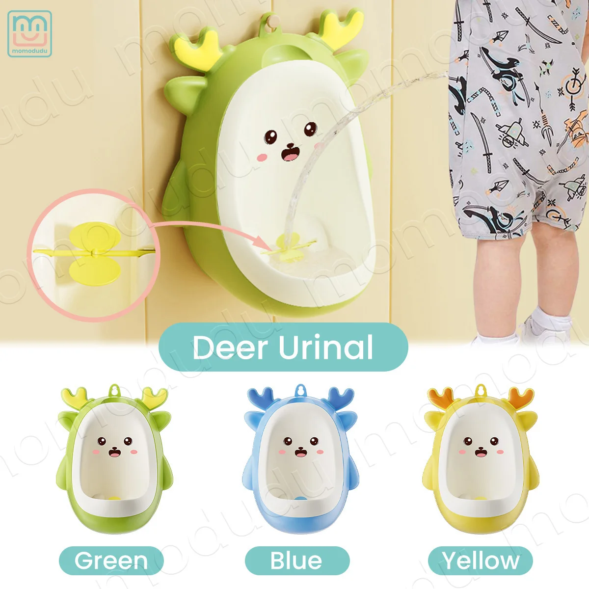 1PC Standing Potty Urinal Urinal Pee Trainer with Aiming Target Portable Deer Potty Trainer Urinal for Boys Kids Baby Child