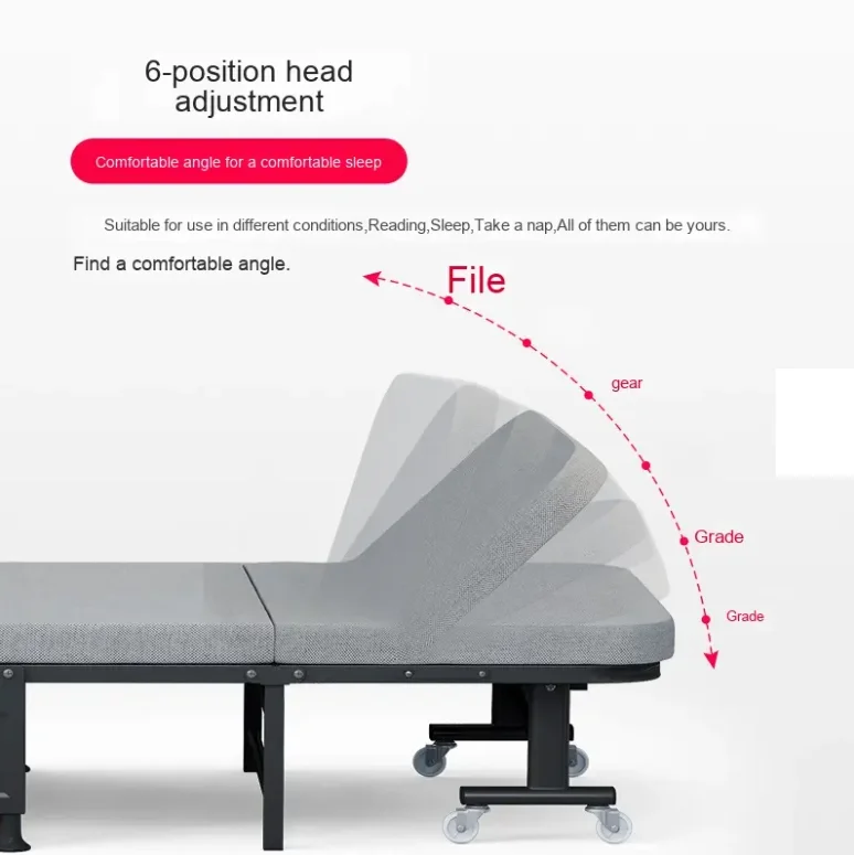 Hospital CompanionSingle Outdoor Folding Office Nap Bed Tri-Fold Office Folding Bed for Napping
