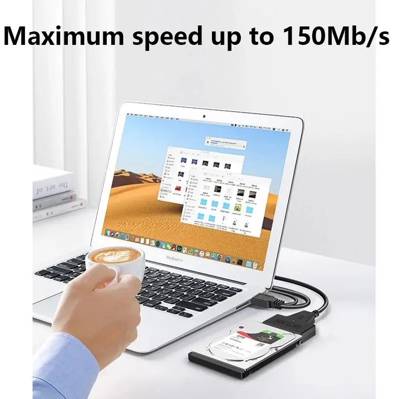 데스크탑 PC 노트북용 외장 SSD HDD 하드 드라이브 CD-ROM, 광학 드라이브 SATA 3 to USB 3.0 케이블, 12V 2A 어댑터 포함