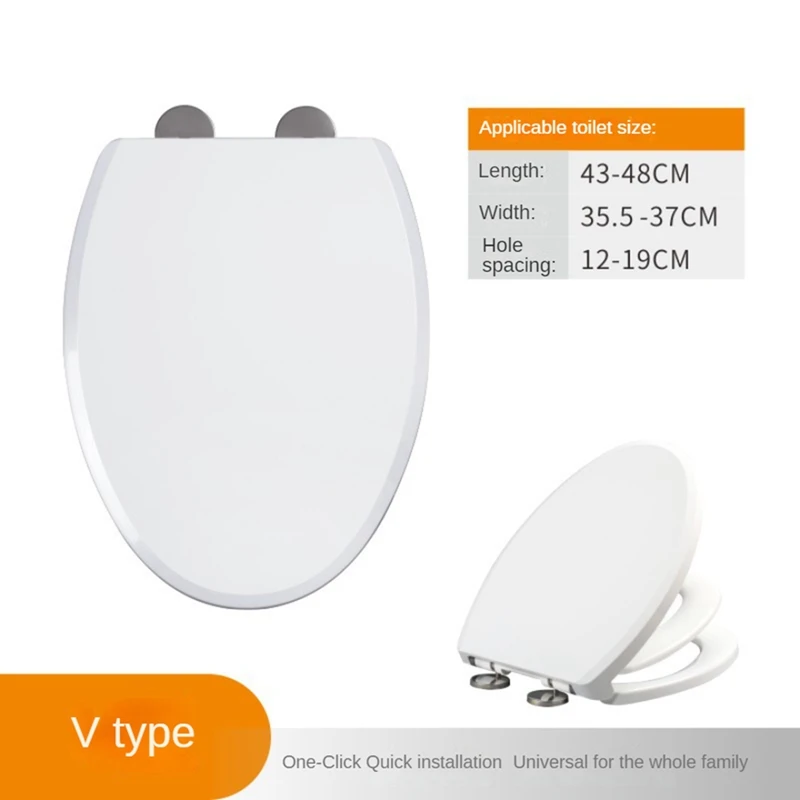 1 PCS Elongated Toilet Seat Quick-Release Hinges ABS Slow Close Heavy Duty, Never Loosen Toilet Seats For Adults And Children