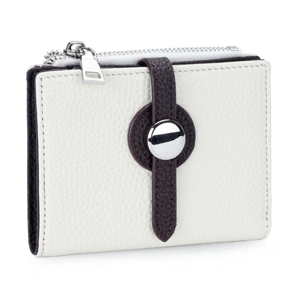 

Модный брендовый женский короткий кошелек из натуральной кожи с цветовыми блоками, роскошный складной кошелек с множеством отделений для карт, вместительный кошелек на молнии для монет